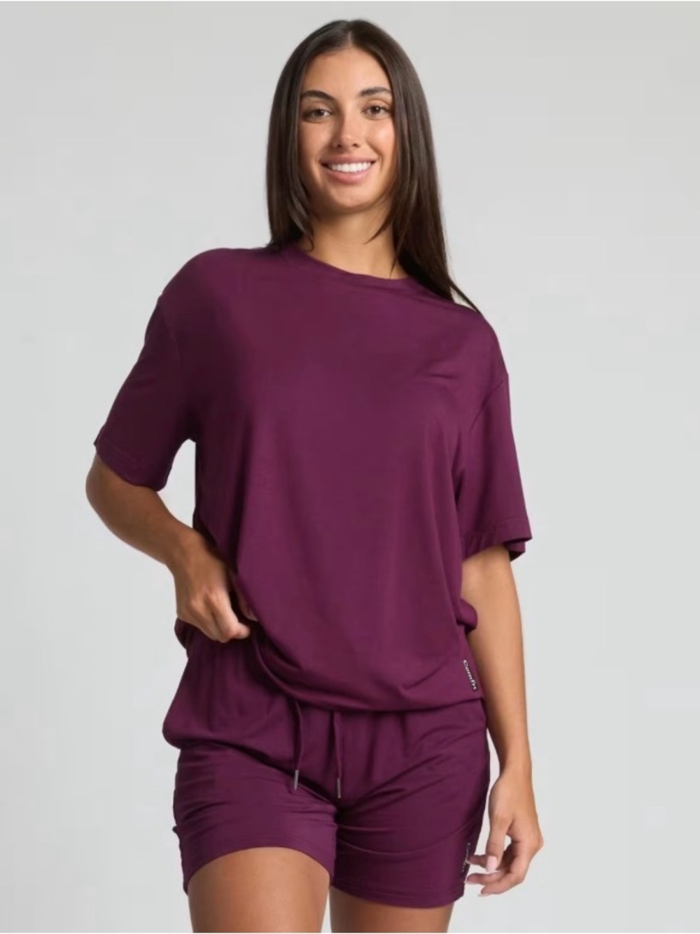 Women's Short Sleeve Tee in Deep Plum